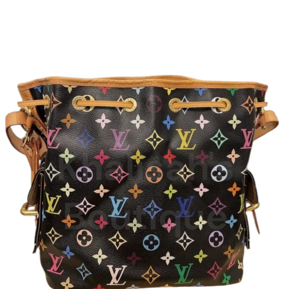 Rare Louis Vuitton LV Black Petit Noe Multicolor Monogram Bag X Takashi Murakami - Picture 8 of 16
